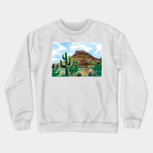 Desert Hill and Cactus Crewneck Sweatshirt